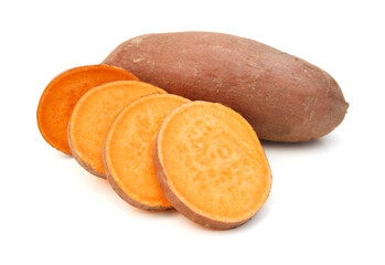 Sweet potato on the white background