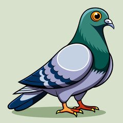 Obraz premium Pigeon Vector Illustration - Cartoon, Clipart, and Line Art Design for Print and Digital Use