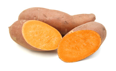 Sweet potato on the white background