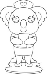 Koala Nurse Animal Vector Graphic Art Illustration