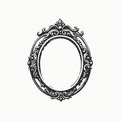 Vintage frame collection with different ornaments. Interior silhouette design element isolated on white background. 