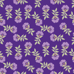 Fototapeta premium Abstract floral seamless pattern. Bright, pastel colors, gouache painting. Outline contour lines flowers. Scribble patterns Curved lines and brush stroke
