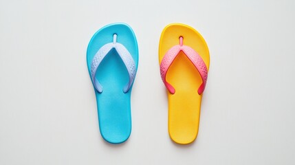Colorful flip-flops, pair of vibrant sandals