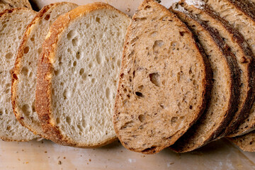 White and Whole Grain Bread Slices