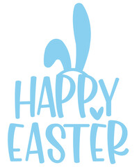Happy Easter typography clip art design on plain white transparent isolated background for card, shirt, hoodie, sweatshirt, apparel, tag, mug, icon, poster or badge