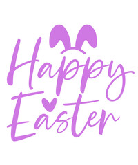 Fototapeta premium Happy Easter typography clip art design on plain white transparent isolated background for card, shirt, hoodie, sweatshirt, apparel, tag, mug, icon, poster or badge