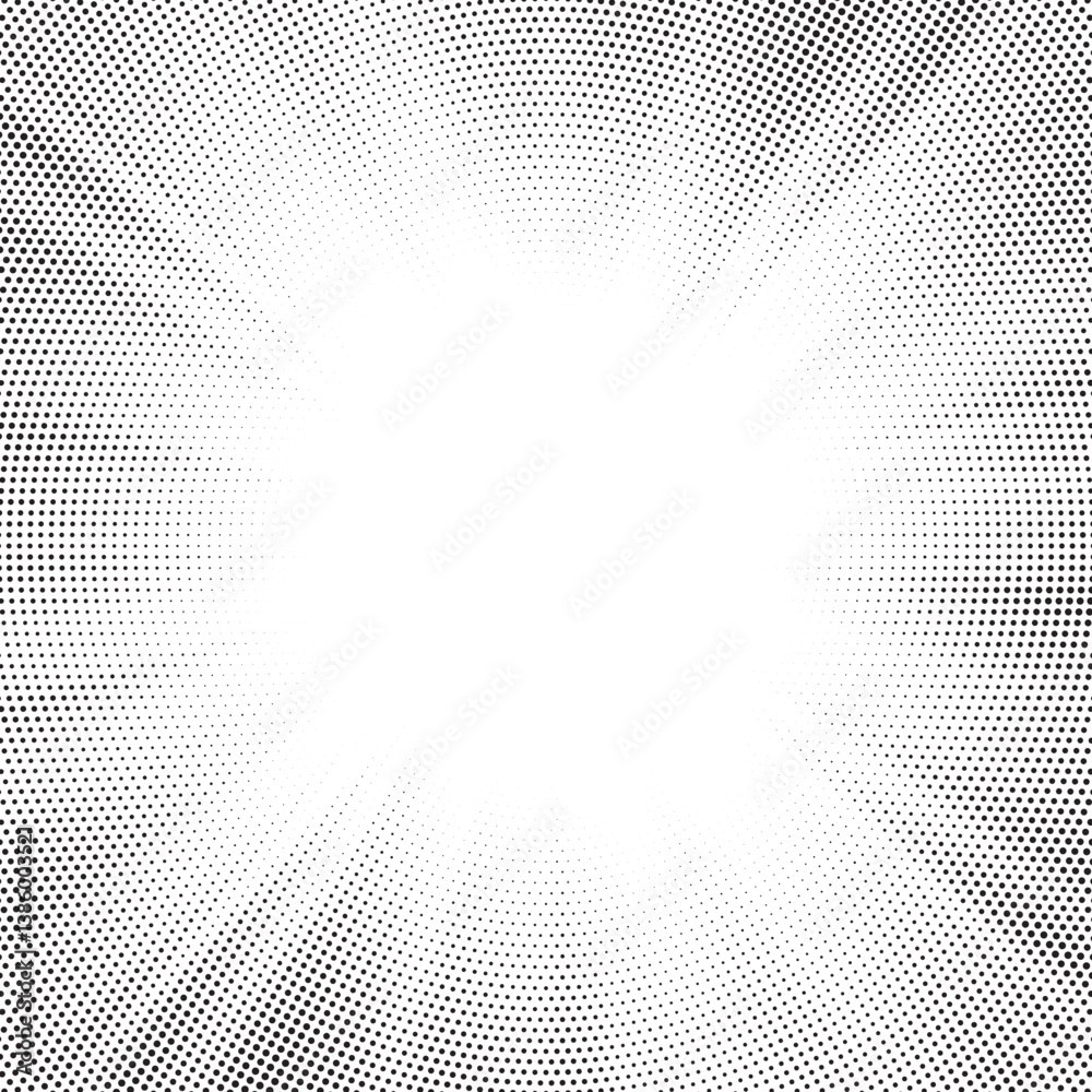 Aufkleber Halftone gradient sun rays pattern. Abstract halftone vector dots background. monochrome dots pattern. Vector background in comic book style with sunburst rays and halftone. Retro pop art design.