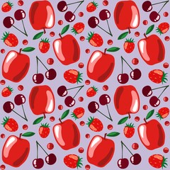 Seamless pattern with summer fruit