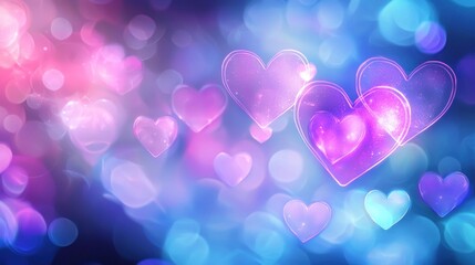 Fototapeta premium Glowing Hearts: A Romantic Abstract