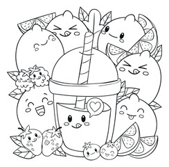 Hand drawn coloring page illustration