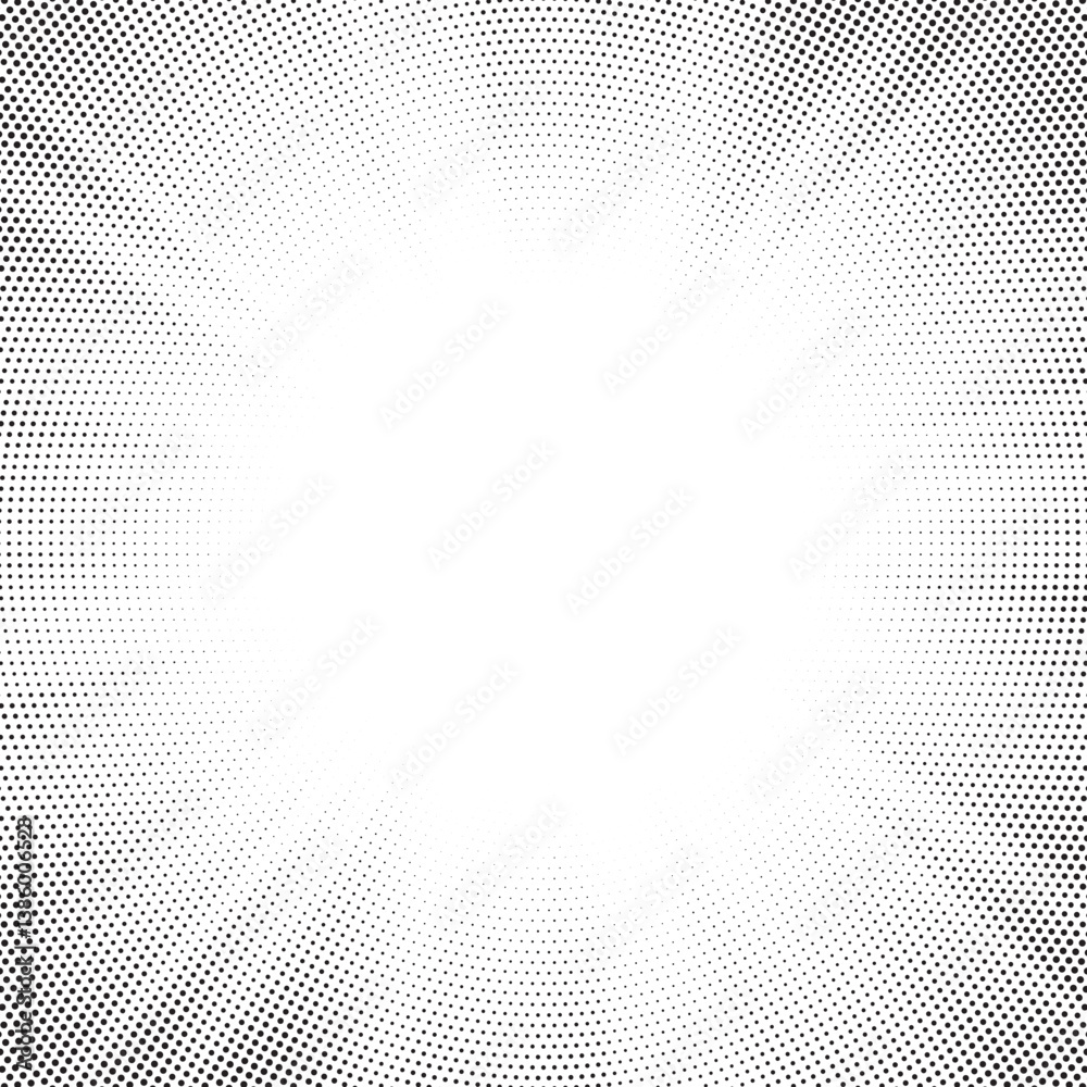 Fototapete Halftone gradient sun rays pattern. abstract halftone vector dots background. monochrome dots pattern. pop art, comic small dots. star rays halftone poster. shine, explosion. sunrise rays background.