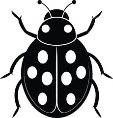 Ladybug Silhouette Vector & Cute Insect Icon