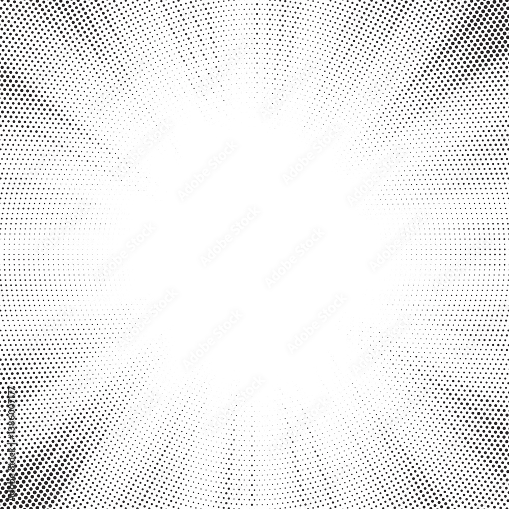Poster Halftone dotted background. Halftone effect vector pattern. Circle dots isolated on the white background. 