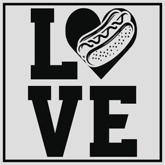 I Love Hot Dog T-Shirt, Hot Dogs Lover Shirt, BBQ Food Lover, Fast Food Lover Shirt