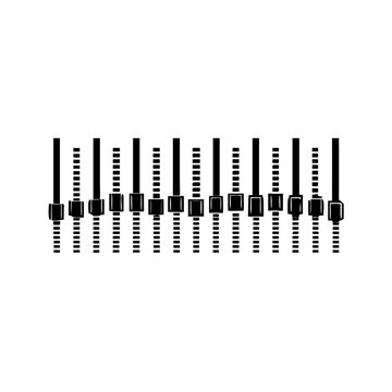 black audio faders on white background clip art preview