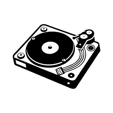 recommend clip art: dj turntable icon, dj turntable silhouette vector illustration-simple silhouette illustration of dj turntable, perfect for dj turntable logos and icons