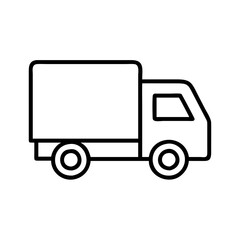 Fototapeta premium Delivery truck icon vector illustration for transportation and logistics services with outline style and design 