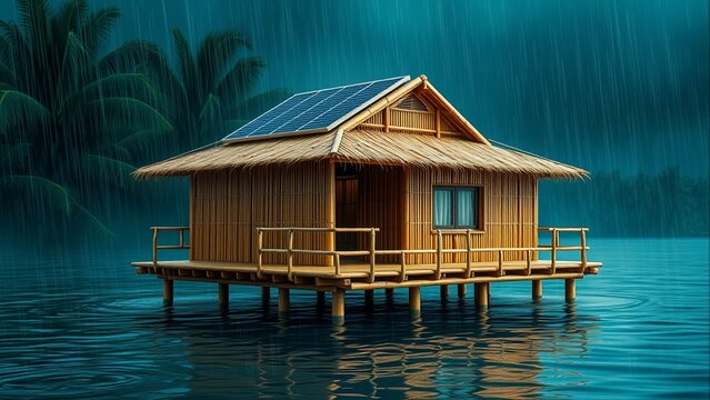 Disaster-Resilient Floating Home for Environmental Reports & Sustainable Architecture Portfolios