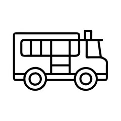 Outline drawing of a bus for transportation vector illustration and icon design for travel and school 