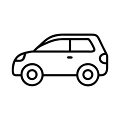 Fototapeta premium Outline drawing of a compact car suv vehicle for transportation and automotive industry design resource needs