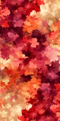 Impressionistic abstraction of warmth colors with mosaic fractured effects