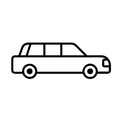 Limousine car service vector icon illustration transportation vehicle luxury auto long wheelbase for hire 