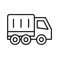 Outline delivery truck vector art, transportation vehicle drawing, cargo truck icon, logistics clip art design, moving truck