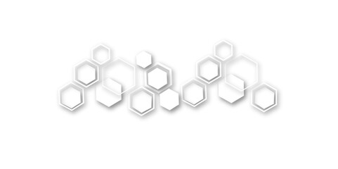 Abstract white and grey hexagon technology geometric pattern concept white background. Use for template, wallpaper, website vector illustration.	