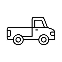Outline drawing of a pickup truck vehicle for transportation and delivery services and logistics needs