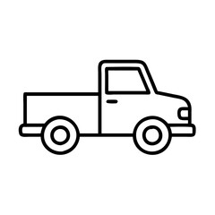 Outline pickup truck vector graphic for transportation and automotive design projects and creative illustrations