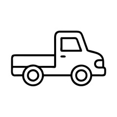Outline drawing of a pickup truck vehicle for transportation and delivery services vector illustration