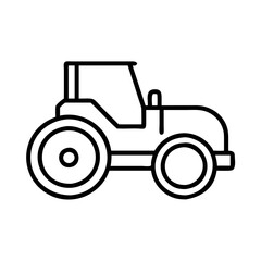 Tractor outline vector icon agricultural farm vehicle farming machinery equipment rural transportation farm tractor
