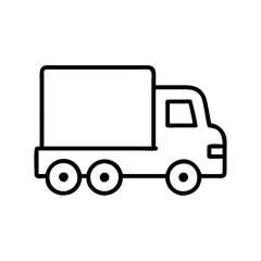 Delivery truck vector icon simple outline style for transportation and logistics design assets element 