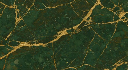 Obraz premium Green marble texture with gold veins creates luxurious backgrounds and designs