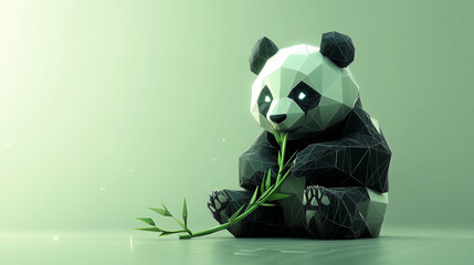 Low Poly Panda Stock Photo: Geometric Art