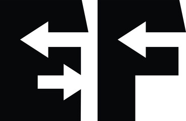 Letter O with arrow design vector, Letter F Arrow logo icon