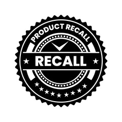 Product Recall Stamp Circular Label Design for Alerts and Warnings
