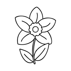 daffodil flower icon, daffodil flower line art - simple line art of daffodil flower, perfect for daffodil flower logos and icons