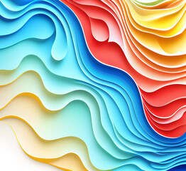 Obraz premium Aqua multicolored top-down view, deep purple paper on burgundy background, creating geometric shapes with dynamic negative space, ideal for modern graphic design,generative ai