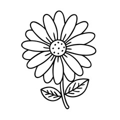 daisy flower icon, daisy flower line art - simple line art of daisy flower, perfect for daisy flower logos and icons