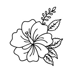 Obraz premium hibiscus flower icon, hibiscus flower line art - simple line art of hibiscus flower, perfect for hibiscus flower logos and icons