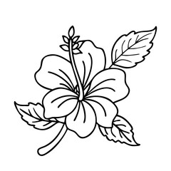 hibiscus flower icon, hibiscus flower line art - simple line art of hibiscus flower, perfect for hibiscus flower logos and icons
