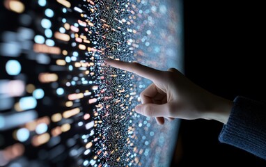 Executive analyzing strategic investment data, glowing line graphs and timeline charts displayed on futuristic digital panel, success visualization, 3D illustration