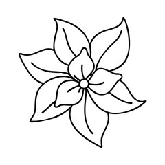 mandevilla flower icon, mandevilla flower line art - simple line art of mandevilla flower, perfect for mandevilla flower logos and icons
