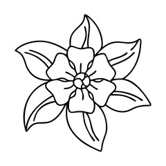 mandevilla flower icon, mandevilla flower line art - simple line art of mandevilla flower, perfect for mandevilla flower logos and icons