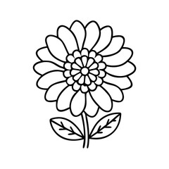 marigold flower icon, marigold flower line art - simple line art of marigold flower, perfect for marigold flower logos and icons
