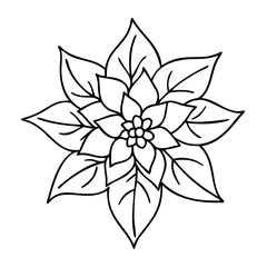 poinsettia flower icon, poinsettia flower line art - simple line art of poinsettia flower, perfect for poinsettia flower logos and icons