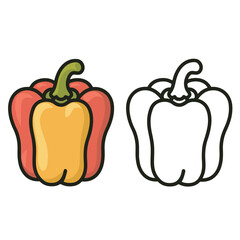 vector illustration of a bell pepper