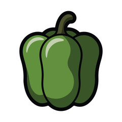 vector illustration of a green pepper