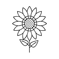 sunflower flower icon, sunflower flower line art - simple line art of sunflower flower, perfect for sunflower flower logos and icons